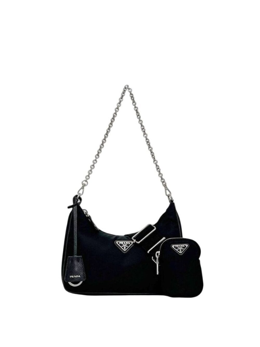Prada Pouch 2-Way Black Nero Re-Nylon Shoulder Bag Nylon - Picture 1 of 10
